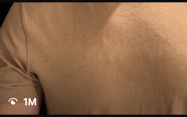 Screenshot of a creator video showing one million views, the apparel on camera